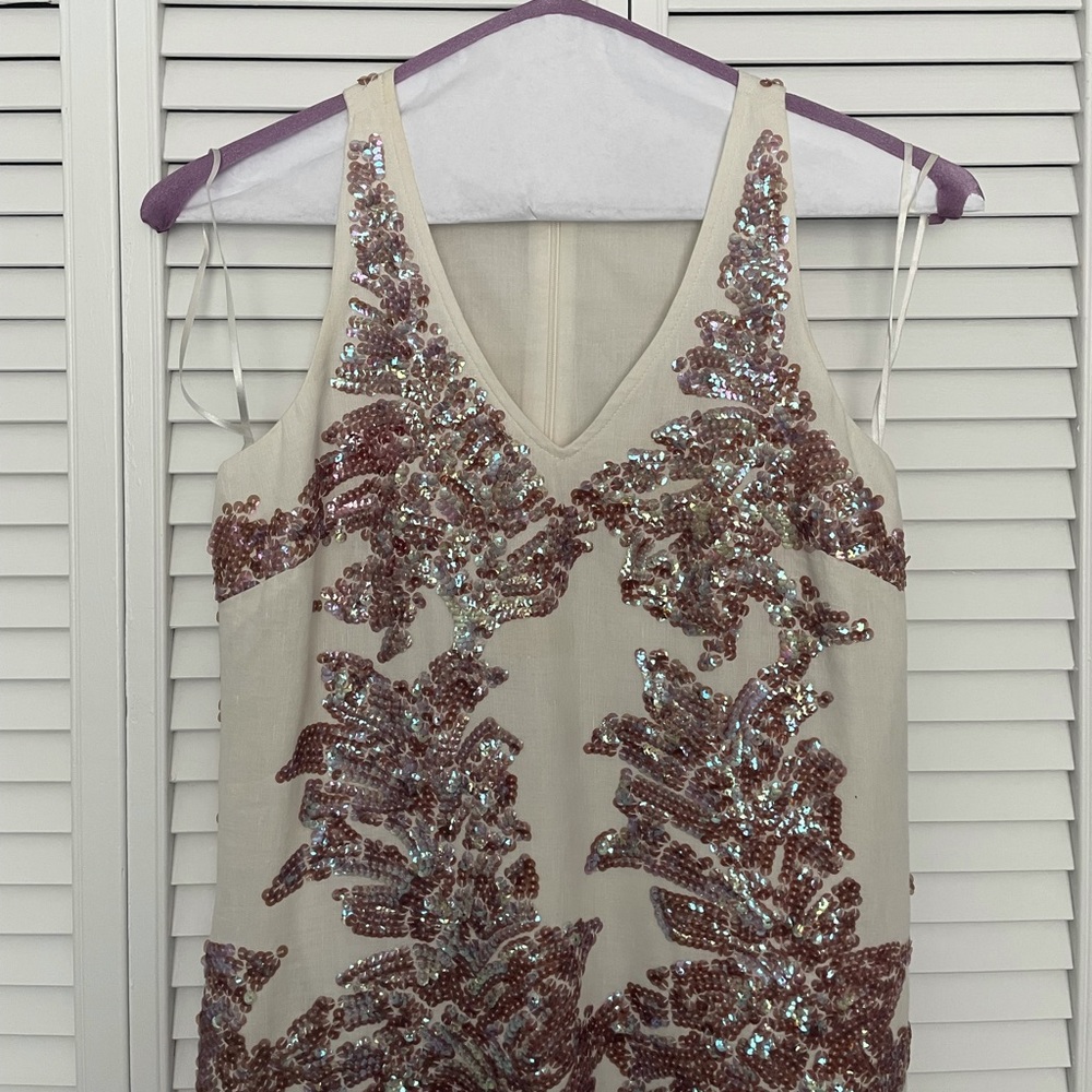 EEUC jcrew linen sequin shift dress - Picture 3 of 5